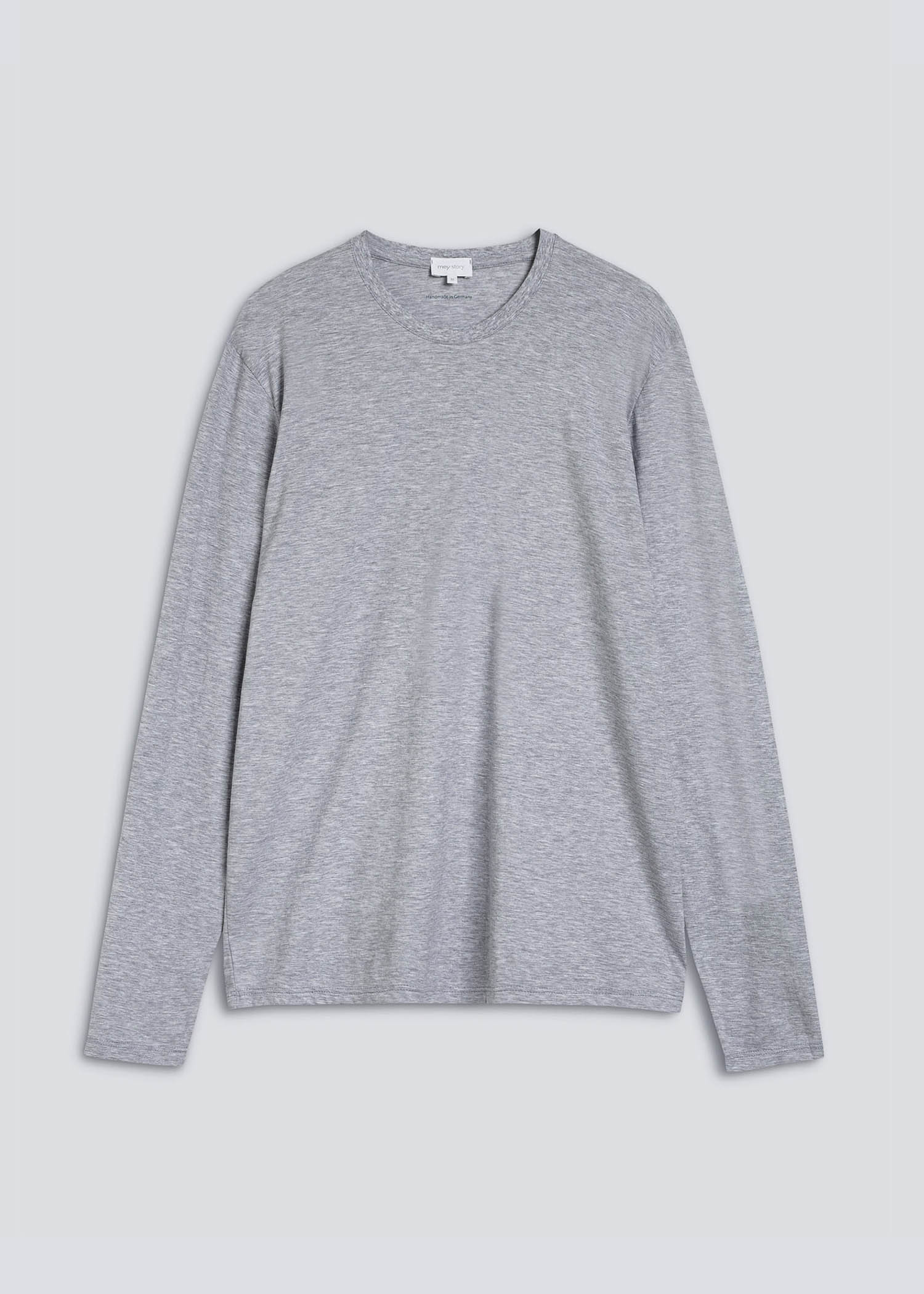 Thumbnail - Longsleeve Serie Single Jersey Light Grey Melange